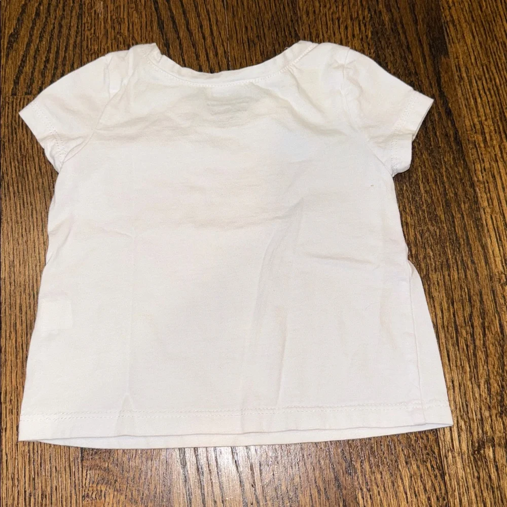 Two Solid Black and White Short Sleeve Tee Shirts 12-18 Months